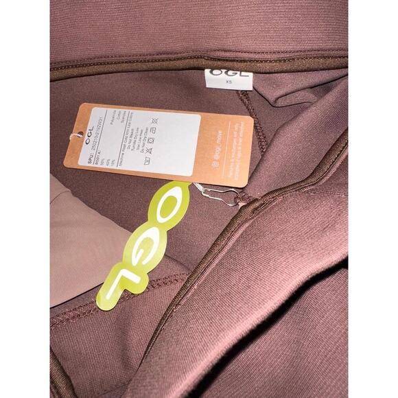 OGL NWT High Waisted Wide Leg Pants Size XS Brown Pull On - Picture 3 of 3